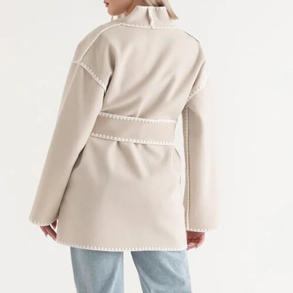 Belted Jacket with Pockets - Picture 3 of 4